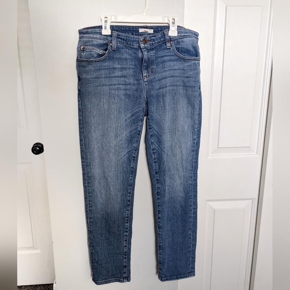 Eileen Fisher Mid Rise Straight Leg Medium Wash Jeans Size 8